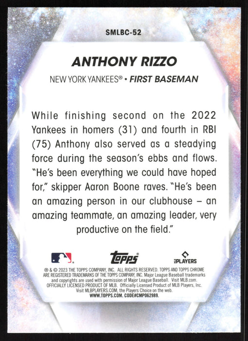 2023 Topps #SMLBC-52 Anthony Rizzo Stars of MLB Chrome