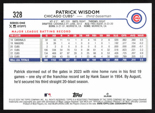 2024 Topps #328 Patrick Wisdom Base