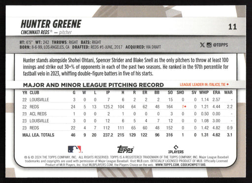 2024 Topps Big League #11 Hunter Greene