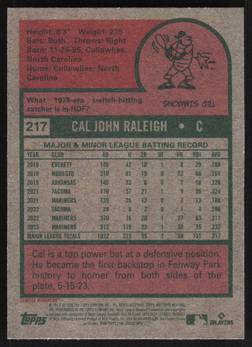 2024 Topps Heritage #217 Cal Raleigh Base