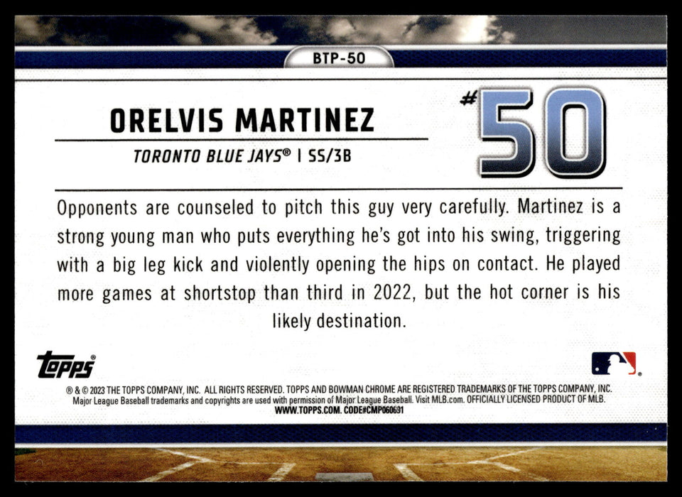 2023 Bowman #BTP-50 Orelvis Martinez Bowman Scouts Top 100