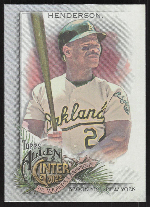 2022 Topps Allen & Ginter #12 Rickey Henderson Silver Portrait