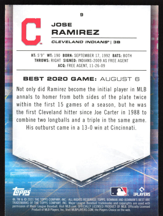 2021 Bowman's Best #9 Jose Ramirez