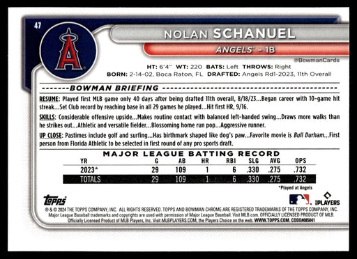 2024 Bowman Chrome #47 Nolan Schanuel