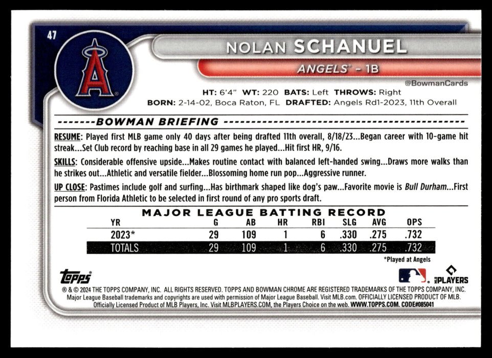 2024 Bowman Chrome #47 Nolan Schanuel