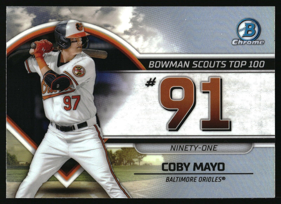 2023 Bowman #BTP-91 Coby Mayo Bowman Scouts Top 100