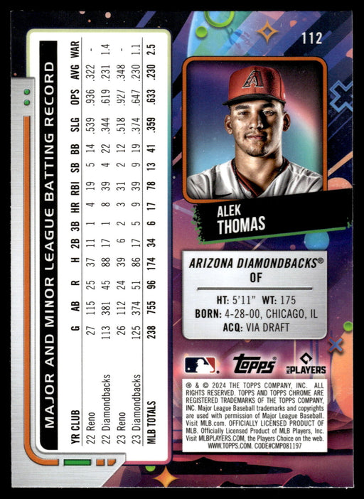 2024 Topps Chrome Cosmic #112 Alek Thomas