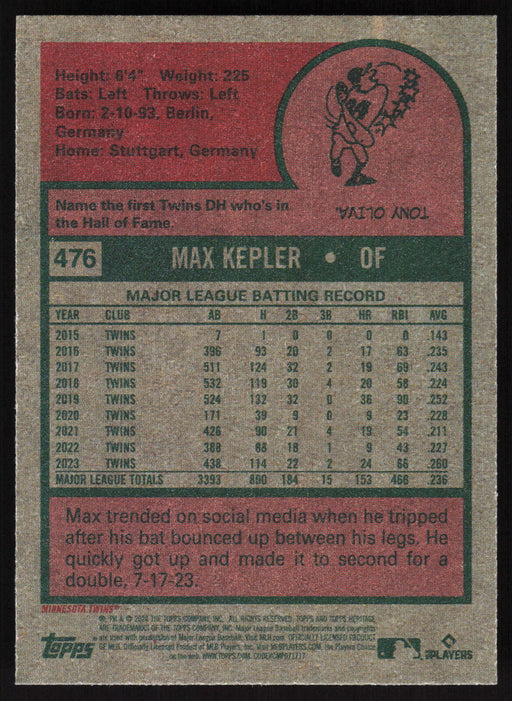 2024 Topps Heritage #476 Max Kepler Base