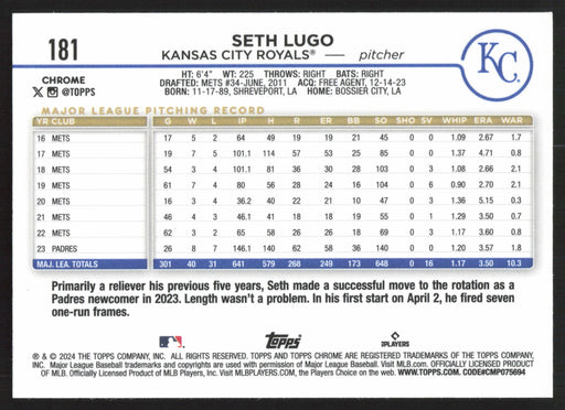 2024 Topps Chrome #181 Seth Lugo