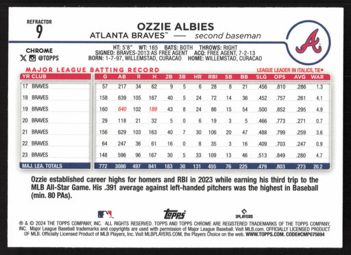 2024 Topps Chrome #9 Ozzie Albies Refractor