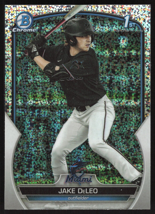 2023 Bowman Draft #BDC-158 Jake DeLeo Chrome Sparkle Refractor