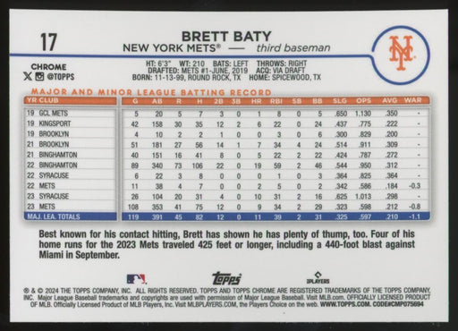 2024 Topps Chrome #17 Brett Baty