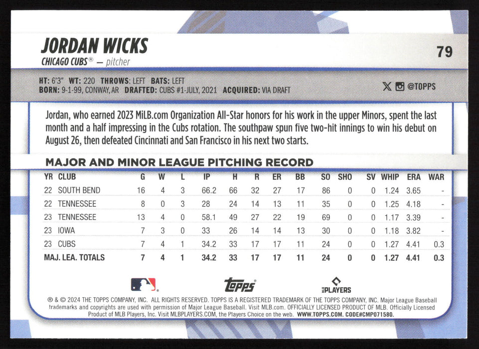 2024 Topps Big League #79 Jordan Wicks