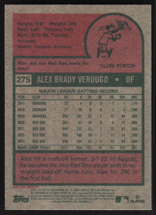 2024 Topps Heritage #275 Alex Verdugo