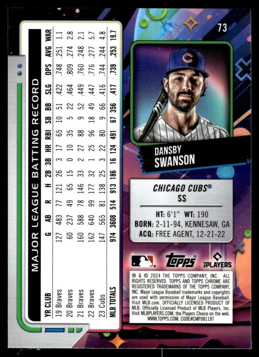 2024 Topps Chrome Cosmic #73 Dansby Swanson