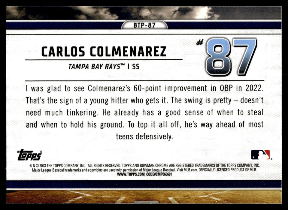 2023 Bowman #BTP-87 Carlos Colmenarez Bowman Scouts Top 100