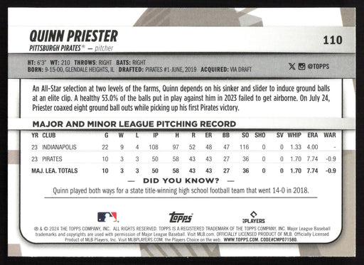 2024 Topps Big League #110 Quinn Priester