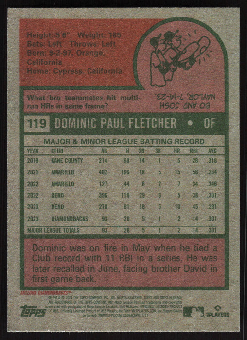 2024 Topps Heritage #119 Dominic Fletcher Base