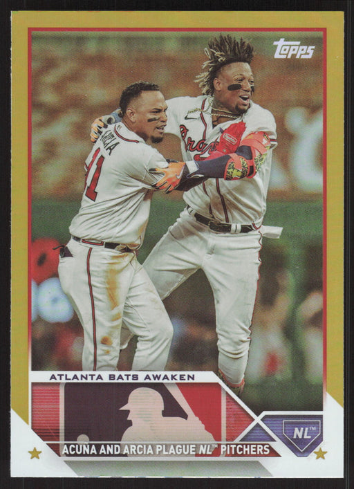 2023 Topps Update #US143 Atlanta Bats Awaken Gold Foil