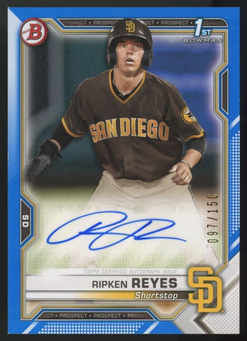 2021 Bowman Prospect Autographs #PAPR-RR Ripken Reyes Blue /150 Bowman First