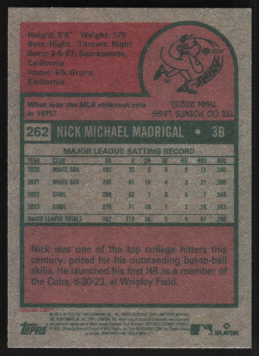 2024 Topps Heritage #262 Nick Madrigal Base