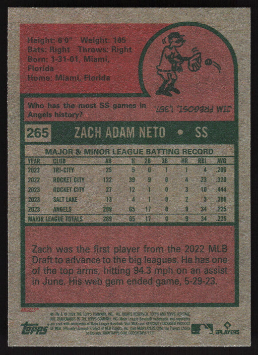 2024 Topps Heritage #265 Zach Neto Base