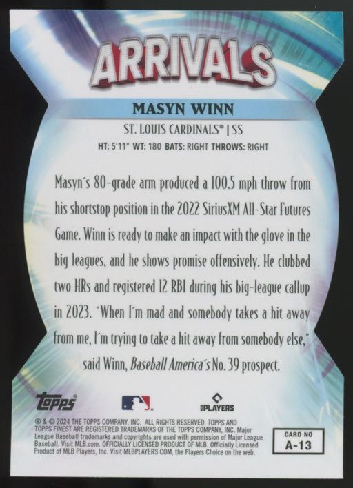 2024 Topps Finest #A-13 Masyn Winn Arrivals