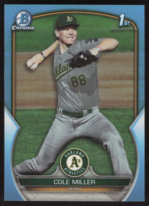 2023 Bowman Draft #BDC-51 Cole Miller Chrome Sky Blue Refractor