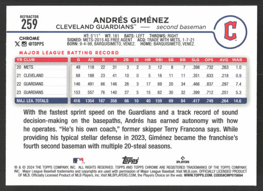 2024 Topps Chrome #259 Andrés Giménez Refractor