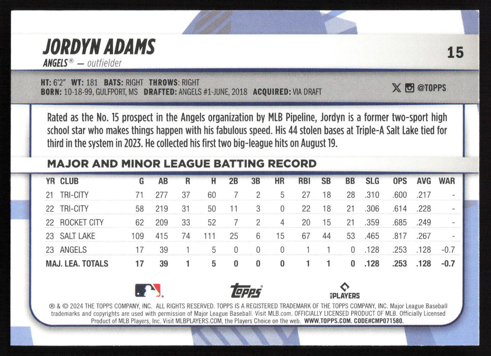 2024 Topps Big League #15 Jordyn Adams