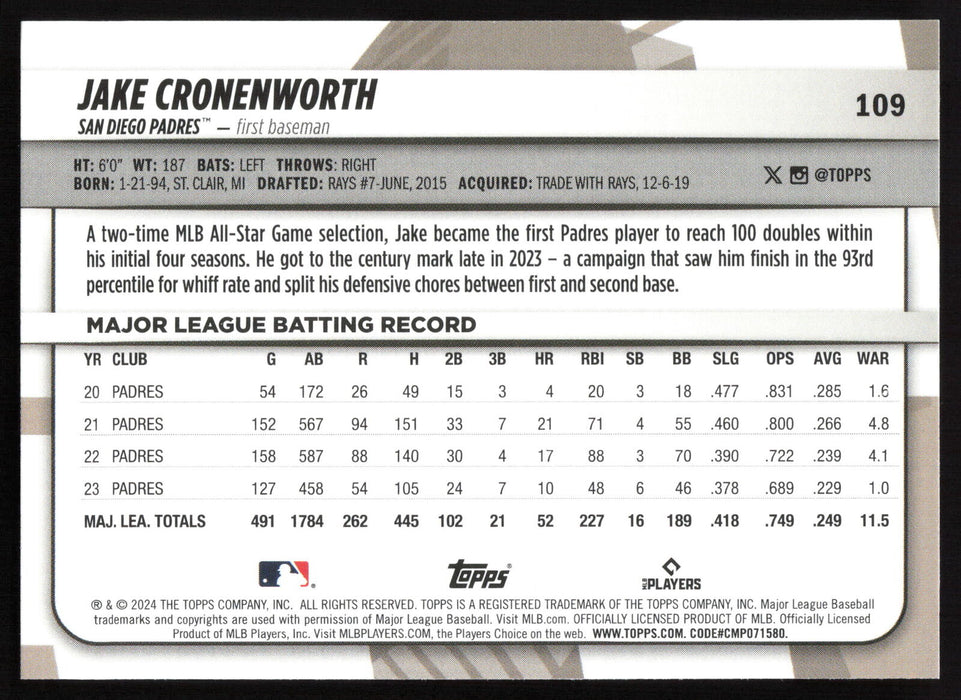 2024 Topps Big League #109 Jake Cronenworth