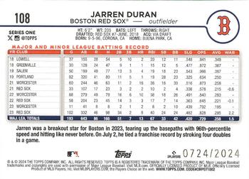 2024 Topps #108 Jarren Duran Gold #/2024