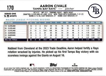 2024 Topps #170 Aaron Civale Rainbow Foil