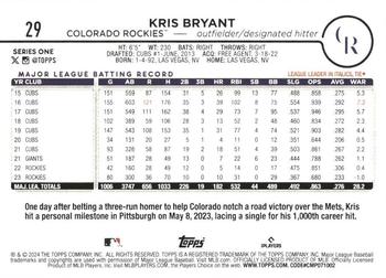 2024 Topps #29 Kris Bryant Rainbow Foil